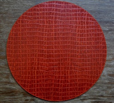 Faux Leather Round Placemats, Red Leather Placemats