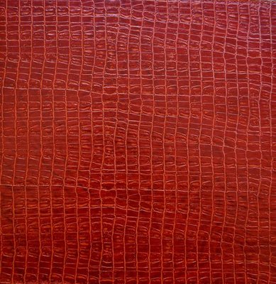 Paprika Red Alligator Pattern Faux Leather Square Placemats
