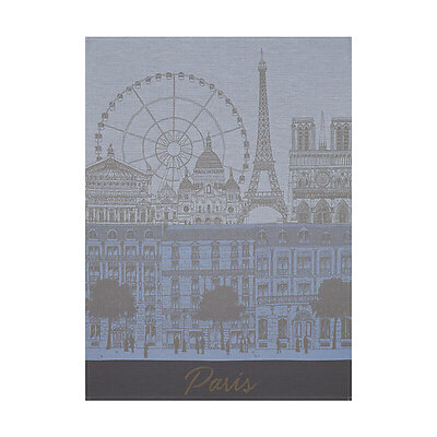 Le Jacquard Francais Paris Panorama Azure Cotton Tea Towel