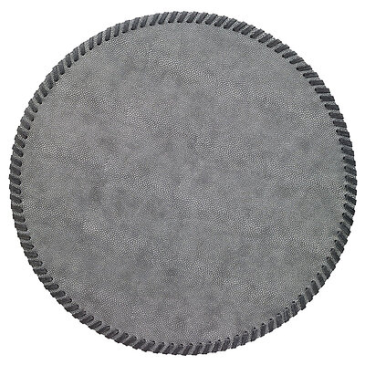 Bodrum Whipstitch Pewter Gray Round Easy Care Placemats - Set of 4