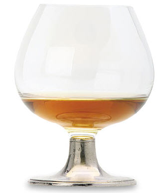 Pewter & Crystal Cognac Glass. Match Pewter item 1117.0