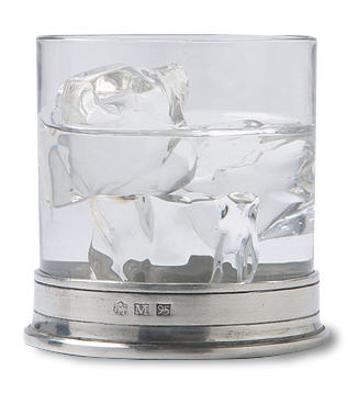 Crystal & Pewter Double Old Fashioned Drink Glass.  Match Pewter item 1195.0