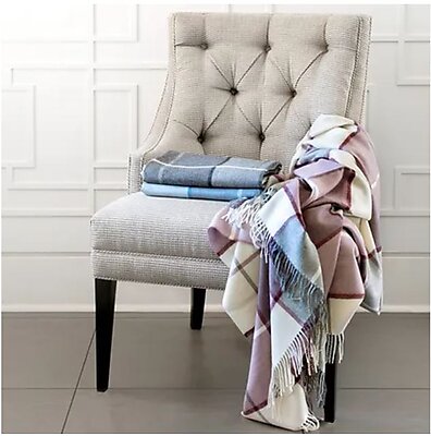 St Geneve Mika Plaid Baby Alpaca Throw Blanket