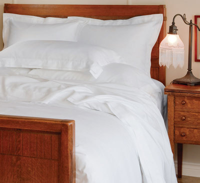 Elegant Pleated White Modal Bedding - St Geneve Bellino