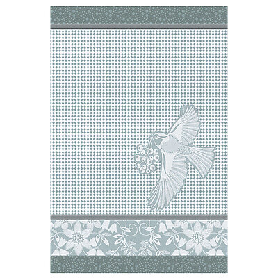 Le Jacquard Francais Poesie D'Hiver Blue Cotton Kitchen Hand Towel