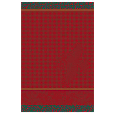 Le Jacquard Francais Poesie D'Hiver Red Cotton Kitchen Hand Towel