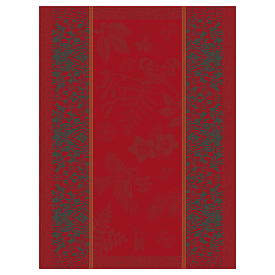 Le Jacquard Francais Poesie D'Hiver Red Cotton Tea Towel