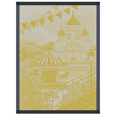 Le Jacquard Francais Promenade Parisienne Yellow Cotton Tea Towel