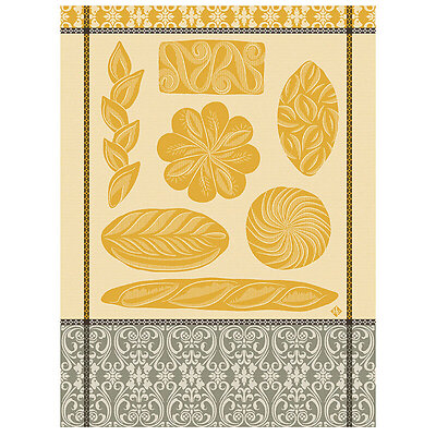 Le Jacquard Francais Ronde des Pains Yellow Cotton Tea Towel