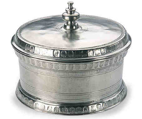 Round Engraved Pewter Box by Match Pewter