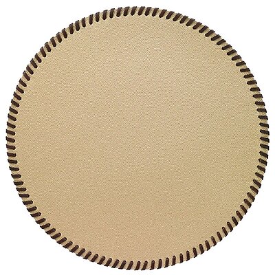 Bodrum Whipstitch Gold Round Easy Care Placemats - Set of 4