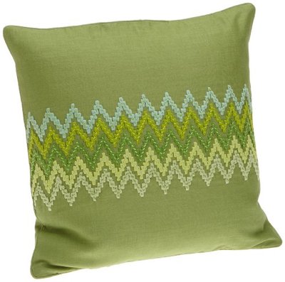 1891 by Sferra Celebrity Apple Green Linen Zig Zag Pillow