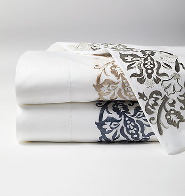 Embroidered Sferra Saxon Sheets & Bedding