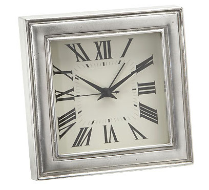 Match Italian Pewter Square Alarm Clock