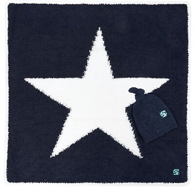 Kashwere Star Navy & White Baby Blanket with Cap