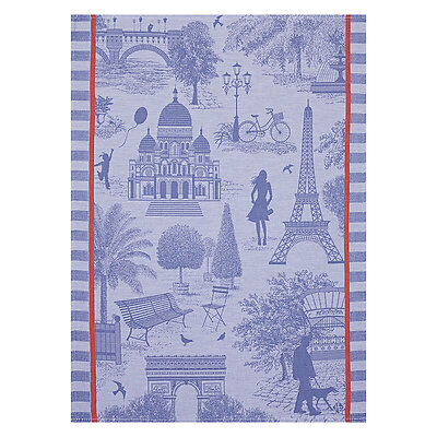Le Jacquard Francais Toile de Paris Purple Cotton Tea Towel