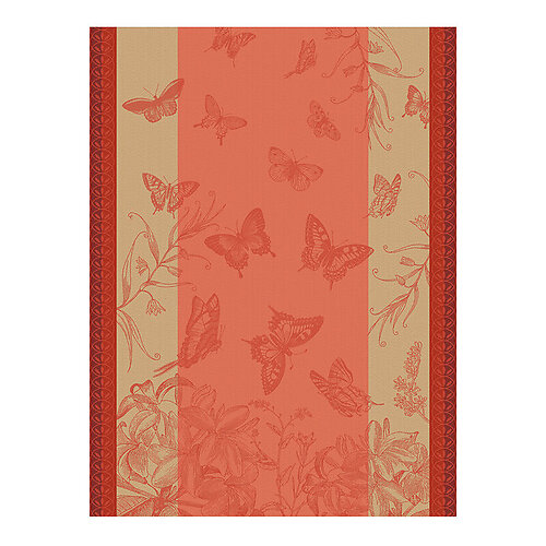 Le Jacquard Francais Jardin des Papillons Pink Cotton Tea Towel