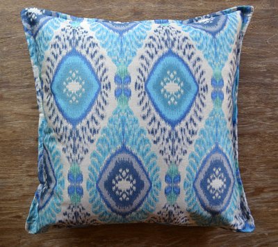 Turquoise, Aqua Blue & Silver Southwest Design Accent Pillow