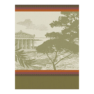 Le Jacquard Francais Voyage en Grece Green Cotton Tea Towel