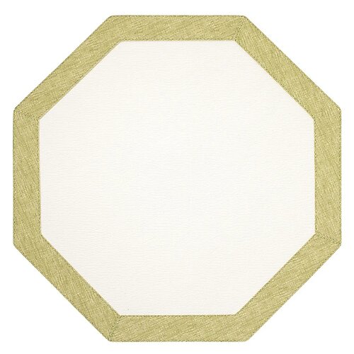 Bodrum Bordino Fern Green and White Octagon Easy Care Place Mats - Set of 4