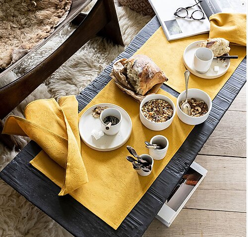 Le Jacquard Francais Marie Galante Yellow Table Linens