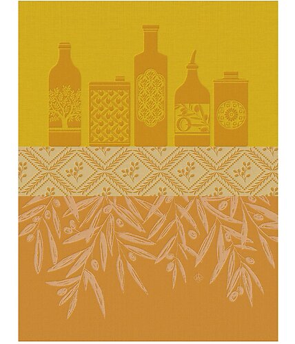 Le Jacquard Francais Huiles Provencales Yellow Cotton Tea Towel