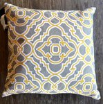 Grey & Yellow Decorative Pillow, 19x19