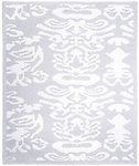Kashwere Half Throw Blanket Damask Baby Blue and White