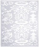 Kashwere Half Throw Blanket Damask Green Apple and White