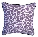 Lavender Purple & Creamy White Medallion Damask Reversible Throw Pillow