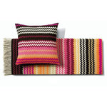 Missoni Humbert Color T59 Pink & Black Wool Throw Blankets & Pillows