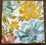 Nicole Miller Bright Floral Square Cotton Placemats - Silver