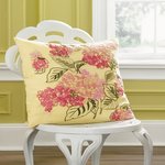 1891 by Sferra Dorothy Lemon Drop Yellow Linen Floral Pillow